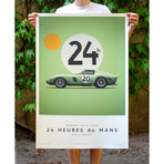 Ferrari 250 GTO Le Mans 1962 // Green // Poster (19.7"W x 27.5"H)