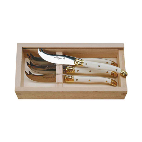 Cheese Knives + Ivory Colored Handles // 4 Pieces