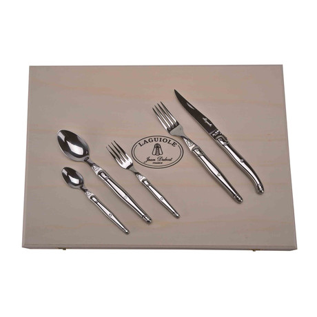 Stainless Steel Flatware Set in Box // Stainless // Set of 20
