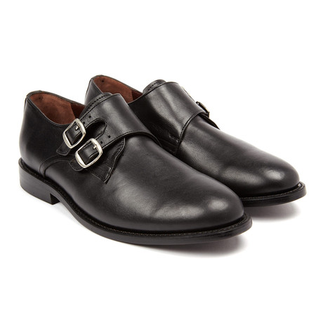 Lanciano Leather Double Monk // Black Boxcalf (US: 8)