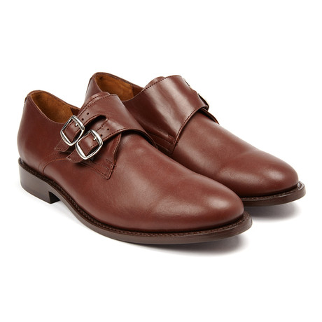 Lanciano Leather Double Monk // Brandy Calf (US: 8)