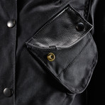 Long Waxed Canvas Jacket // Black (L)