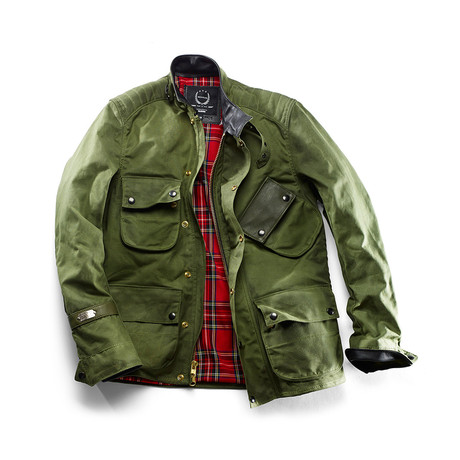Long Waxed Canvas Jacket // Olive (S) - Benrus - Touch of Modern