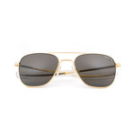 Aviator Sunglasses // Almond Gold (Polarized // 55mm)