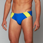 Axel Swim Brief // Royal + Yellow (XL)