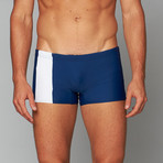 Priapos Swim Trunk with C-Ring // Navy + White (S)