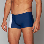 Priapos Swim Trunk with C-Ring // Navy + White (S)