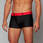 Bond Swim Trunk // Black + Red (M)