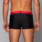 Bond Swim Trunk // Black + Red (M)