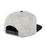 Lay Low // Snapback Baseball Cap // Grey + Black