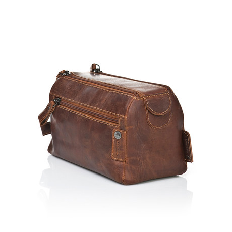 Country Leather Toiletries Bag // Brown