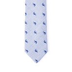 Cotton Skinny Tie // Light Blue Sailboat