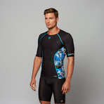 A200 Short Sleeve Compression Top // Black + Graffiti (XS)