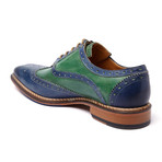 Veloce Wing-Tip Derby // Blue + Green (Euro: 45)