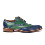 Veloce Wing-Tip Derby // Blue + Green (Euro: 46)
