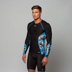 A200 Long Sleeve Compression Top // Black + Graffiti (XL)