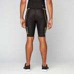 A200 Half Compression Tights // Black + Yellow (S)