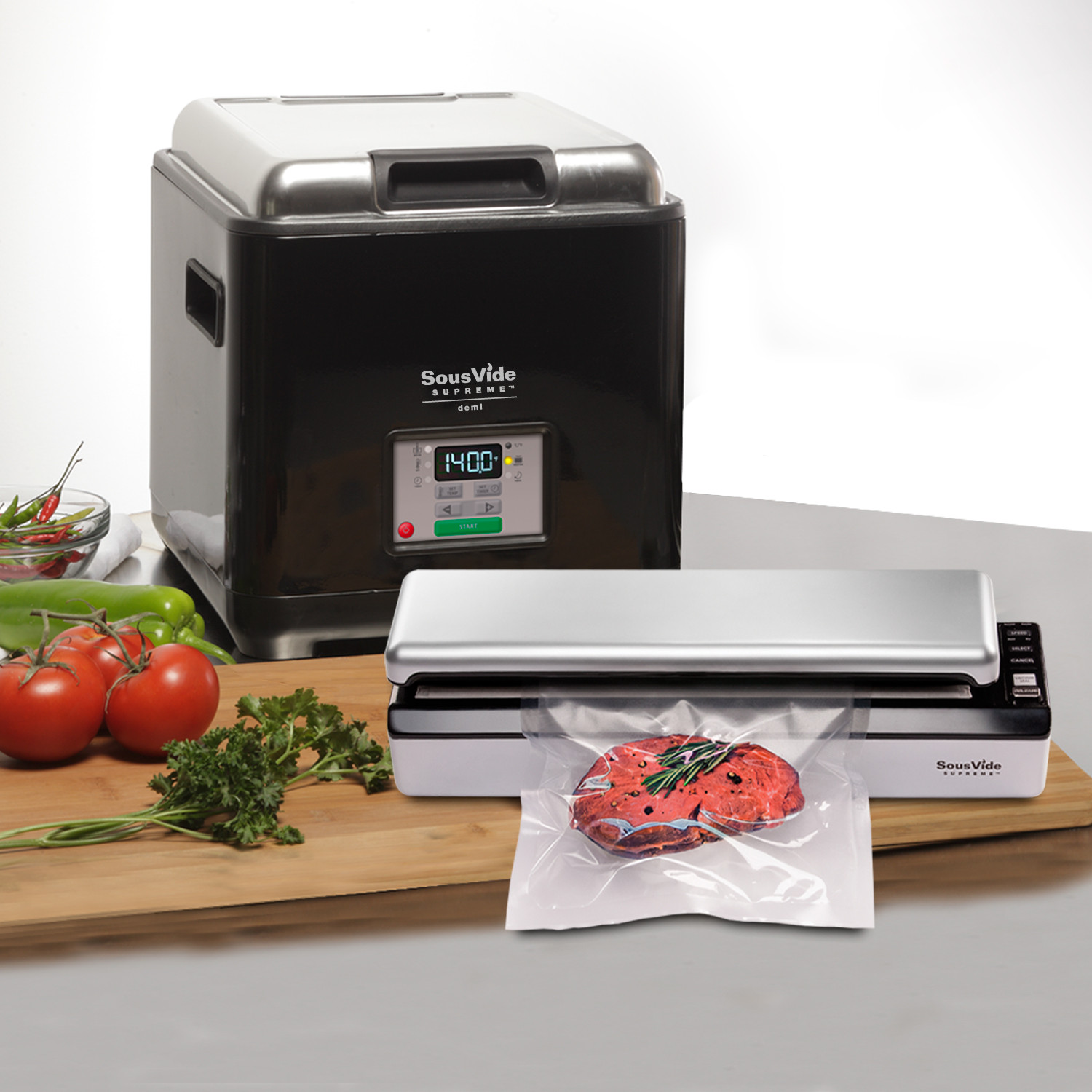 Sousvide Supreme Vacuum Sealer 2 Vacuum Bag Rolls Sous Vide Supreme