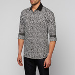 Leopard Print Button-Up // Black (XL)