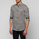 Mix Print Button-Up // Black (M)