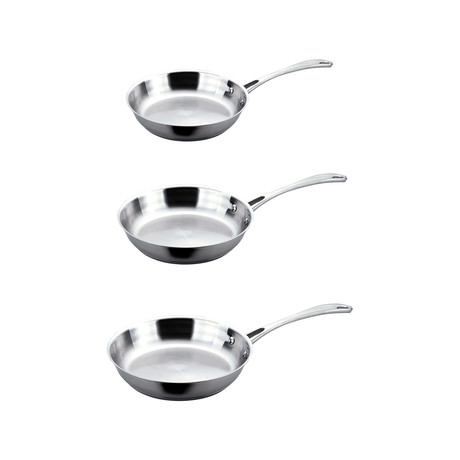 Copper Clad Stainless Steel Frypan Set // 3 Pieces