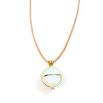 Opal Glass Polished Pendant Cage Necklace