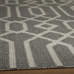 Fretwork Indoor + Outdoor Rug // Grey (3'-11"L x 5'-7"W)