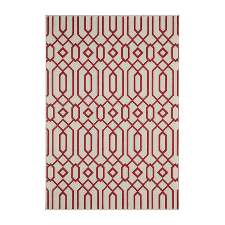 Fretwork Indoor + Outdoor Rug // Ivory