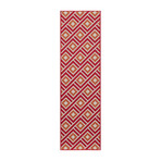 Box Geometric Indoor + Outdoor Rug // Red (2'-3"L x 7'-6" Runner)