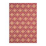 Box Geometric Indoor + Outdoor Rug // Red (2'-3"L x 7'-6" Runner)