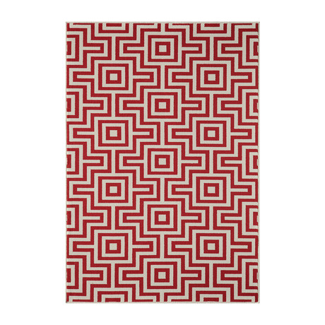 Maze Indoor + Outdoor Rug // Red (2'-3"L x 7'-6" Runner)