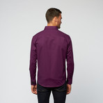 Solid Square Button Up // Purple + Black (S)