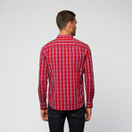 Plaid Lines Button Up // Red (L)