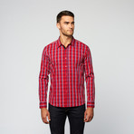 Plaid Lines Button Up // Red (L)