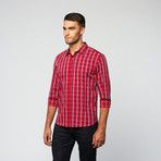 Plaid Lines Button Up // Red (L)