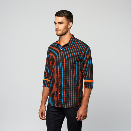 Grid Button Up // Orange (S)