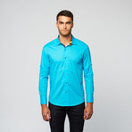 Solid Square Button Up // Turquoise (L)