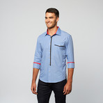 Trim Button Up // Sky (L)