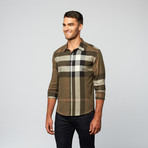 Plaid Button Up // Olive (L)