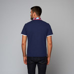 Plaid Collar Polo // Navy (S)