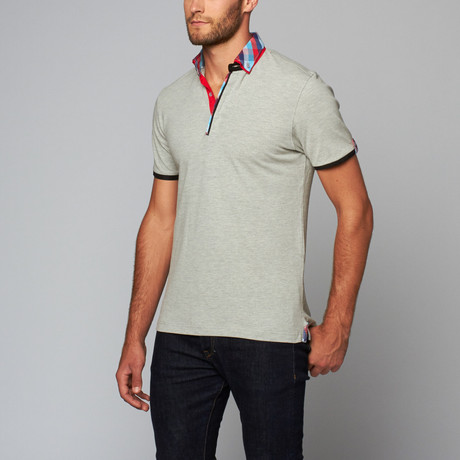 Perruzo // Short-Sleeve Polo Shirt // Grey (S)