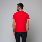 Plaid Collar Polo // Red (L)