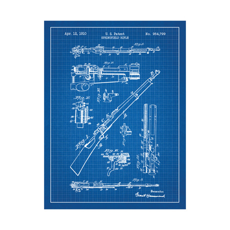 Springfield Rifle (Blue Grid // White Ink)