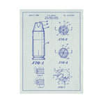 Hollow Point Bullet (Blue Grid // White Ink)