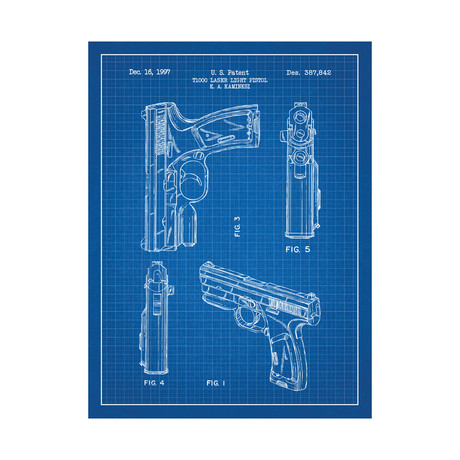 T1000 Laser Light Pistol (Blue Grid // White Ink)