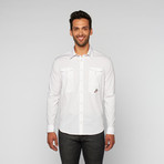 Myn Contrast Cuff Button Up // White (S)