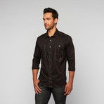 Myn Contrast Cuff Button Up // Black (2XL)