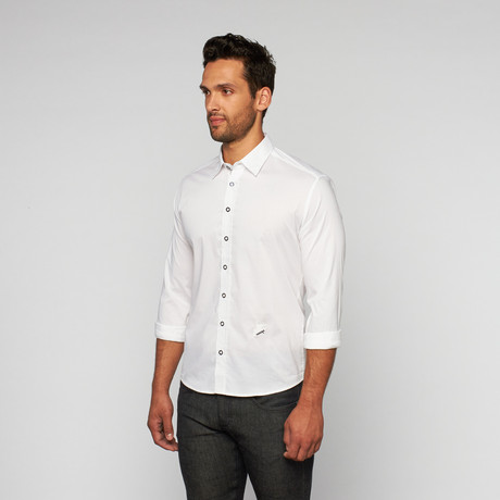 Myn Contrast Buttons Button Up // White (S)