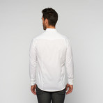 Myn Embroidered Chest Button Up // White (M)