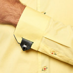 Solid Square Button Down // Yellow (M)